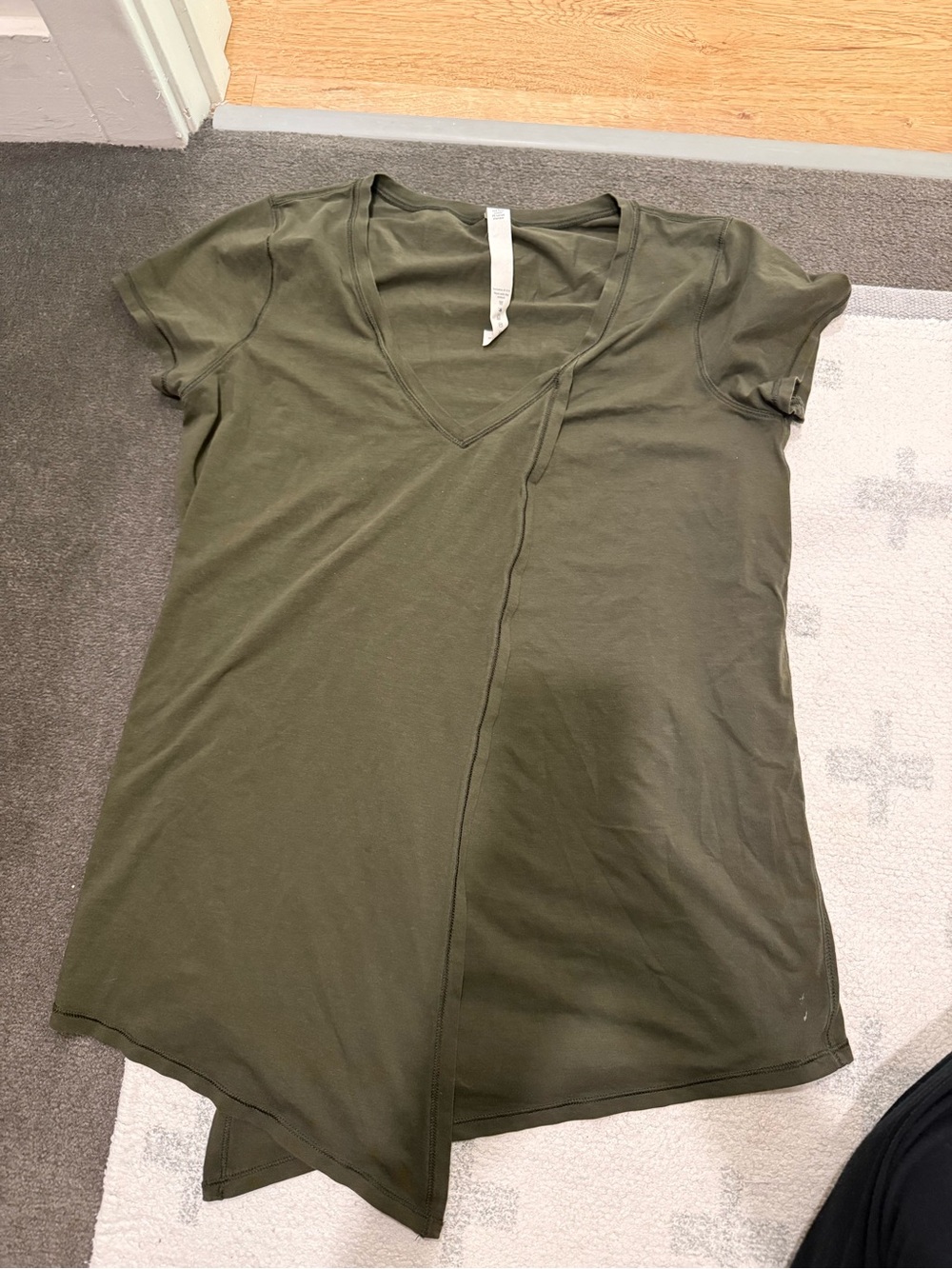 Lululemon Olive Green Asymmetric Top
